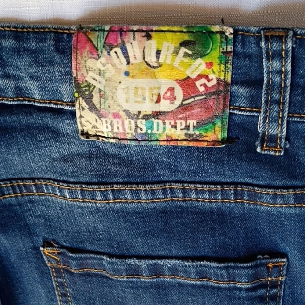 DSQUARED2 Men's Distressed Patches Blue Jeans Size EU 48
